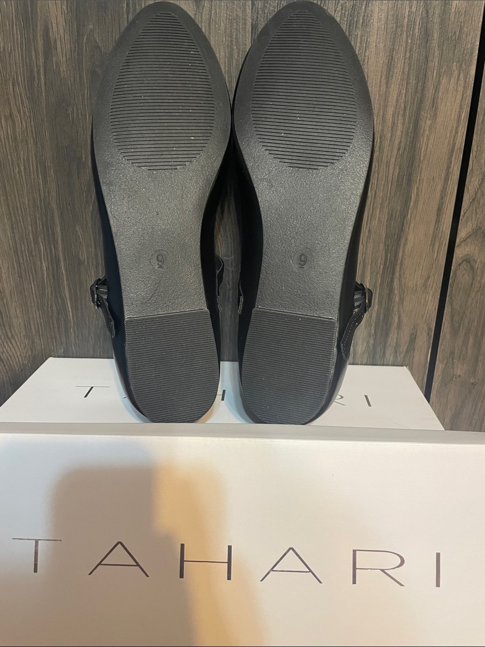 Tahari size 9 Black Vienna Mary Jane Strap Flats with Box #613224 - Picture 6 of 7